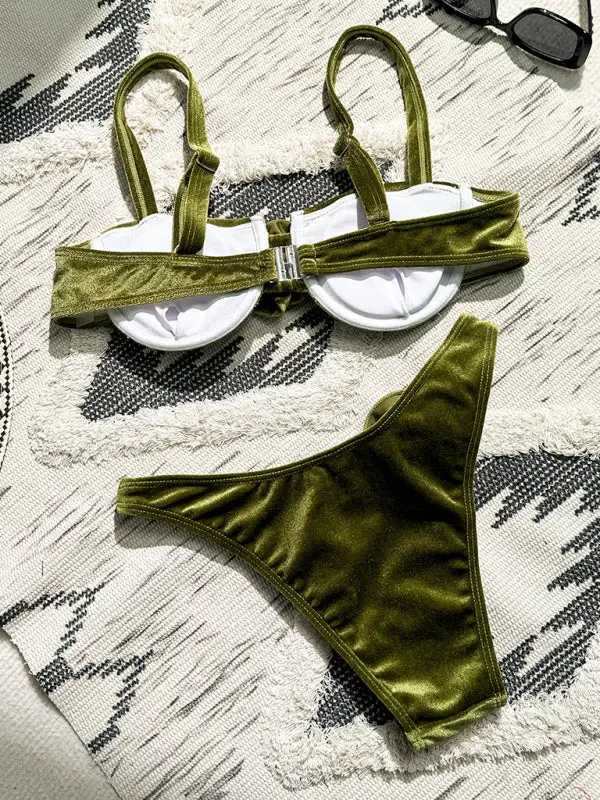 Retro Flower Bikini Top Swim Set
