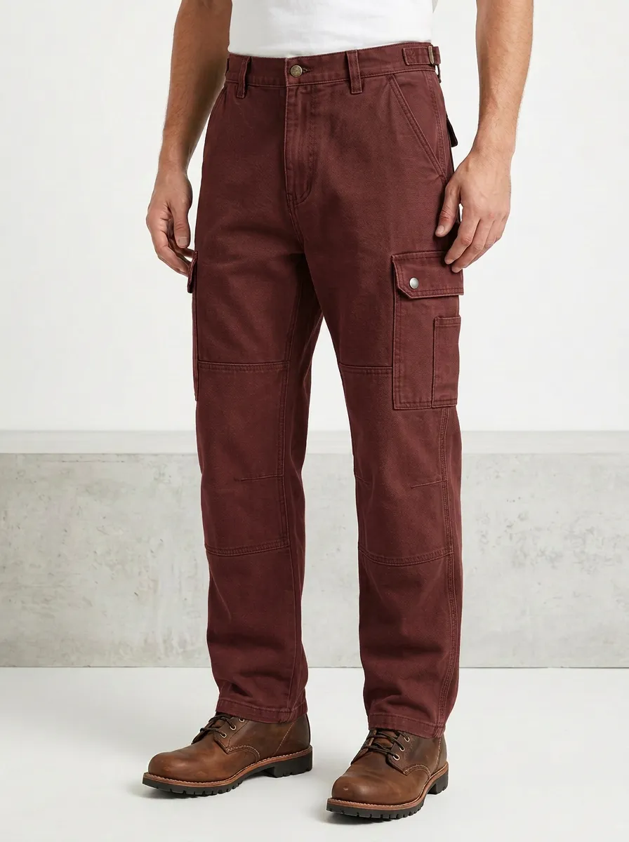 Men's Olive Green Utility Multi-Pocket Cargo Pants