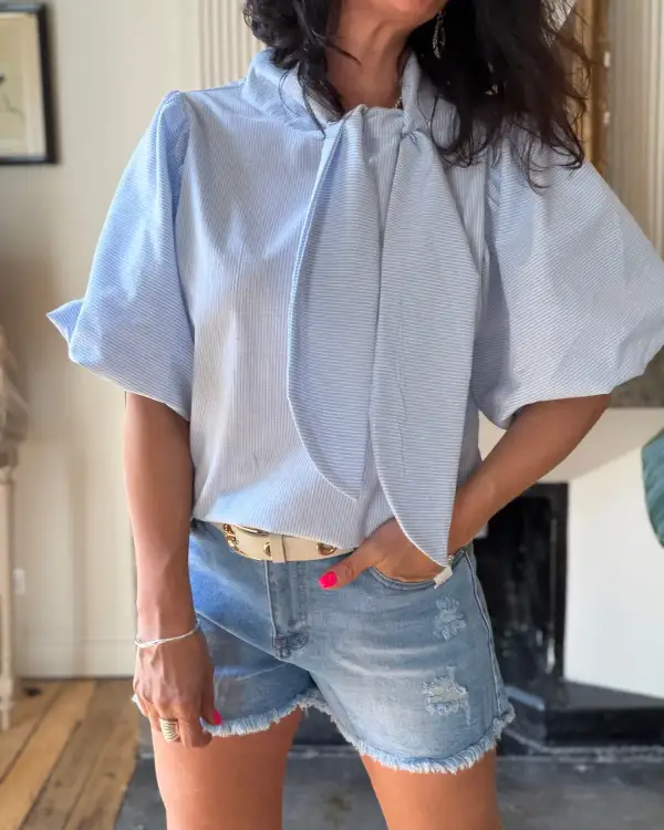 Classic Cotton Striped Blouse