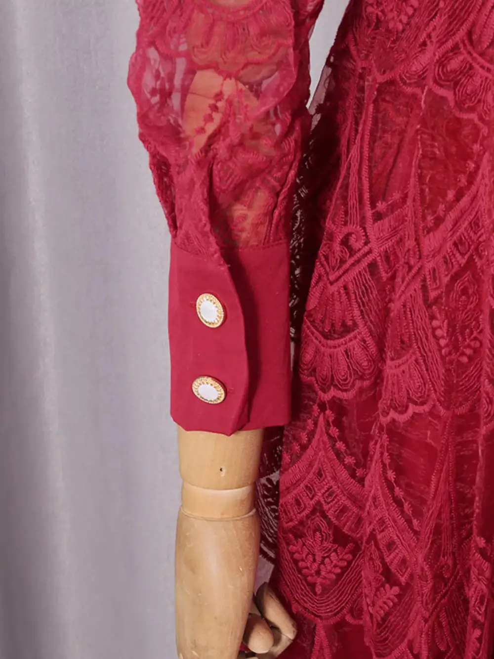 Soft Touch Lace Button Front Midi Dress