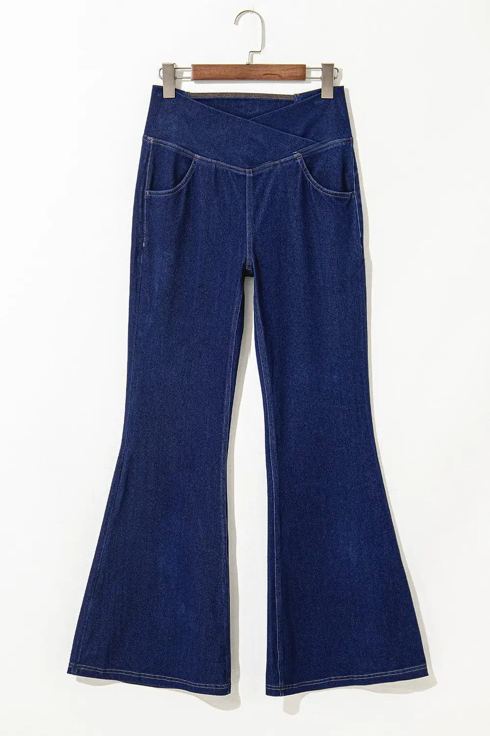 Contoured High Waist Flare Leg Denim Jeans
