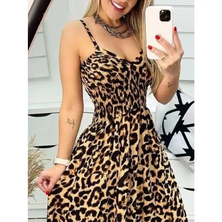 Full Size Print Spaghetti Strap Maxi Dress Plus Size