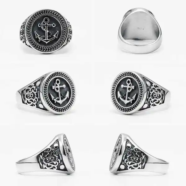 Men's Round Anchor Ring