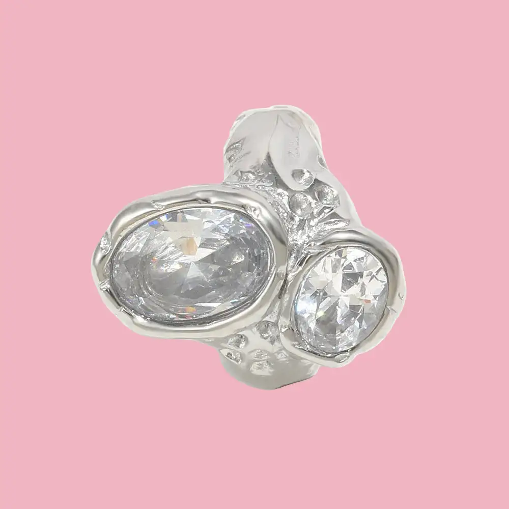 Sculpted Abstract Stone Accent Ring