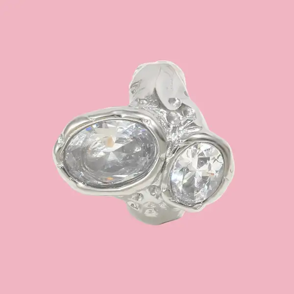 Sculpted Abstract Stone Accent Ring