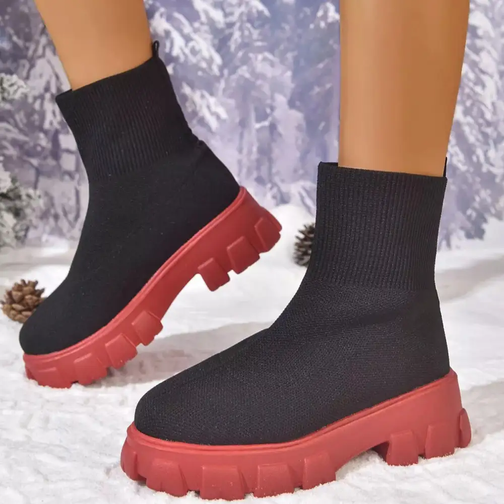Round Toe Block Heels Boots