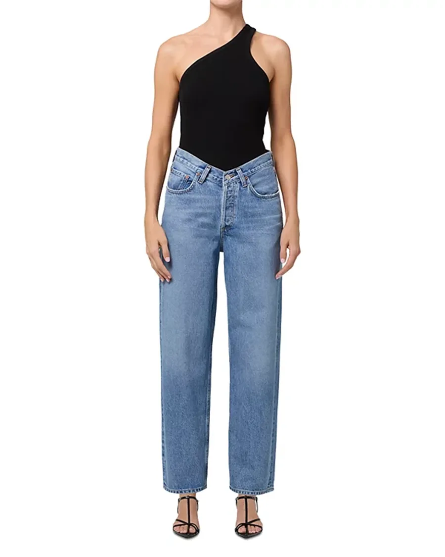 V-Waist High Rise Baggy Jeans