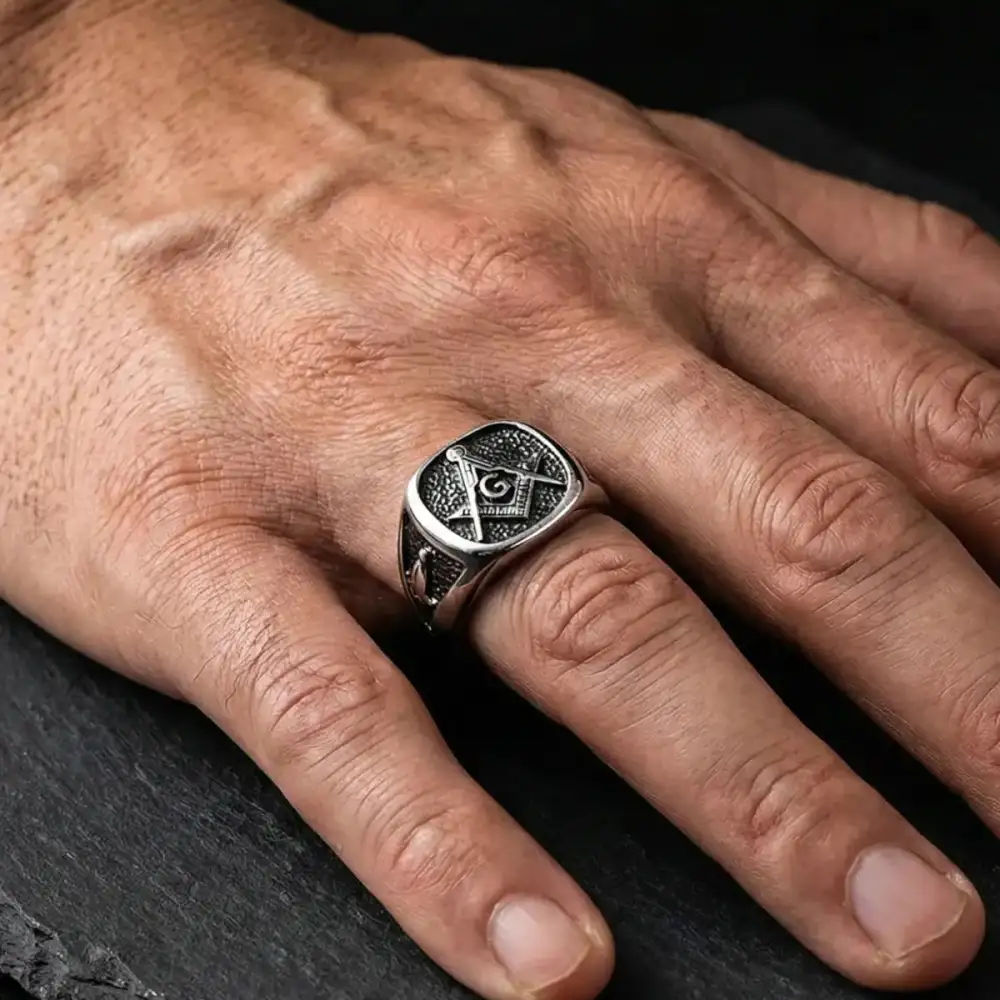 Men's Freemason Signet Ring
