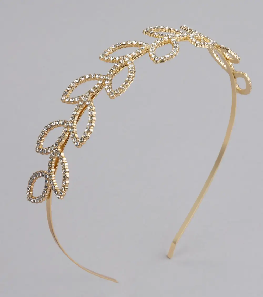 Crowning Moment Rhinestone Leaf Headband