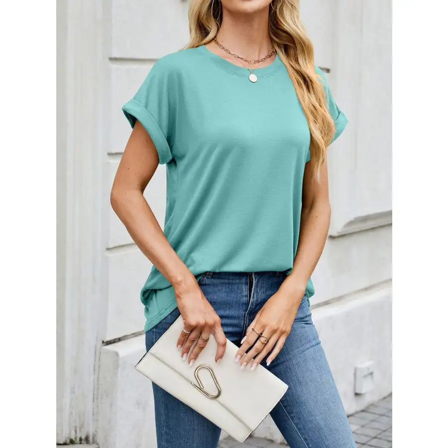 Polished Casual Rolled Sleeve T-shirt