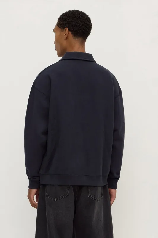 Navy Fleece Polo Sweatshirt