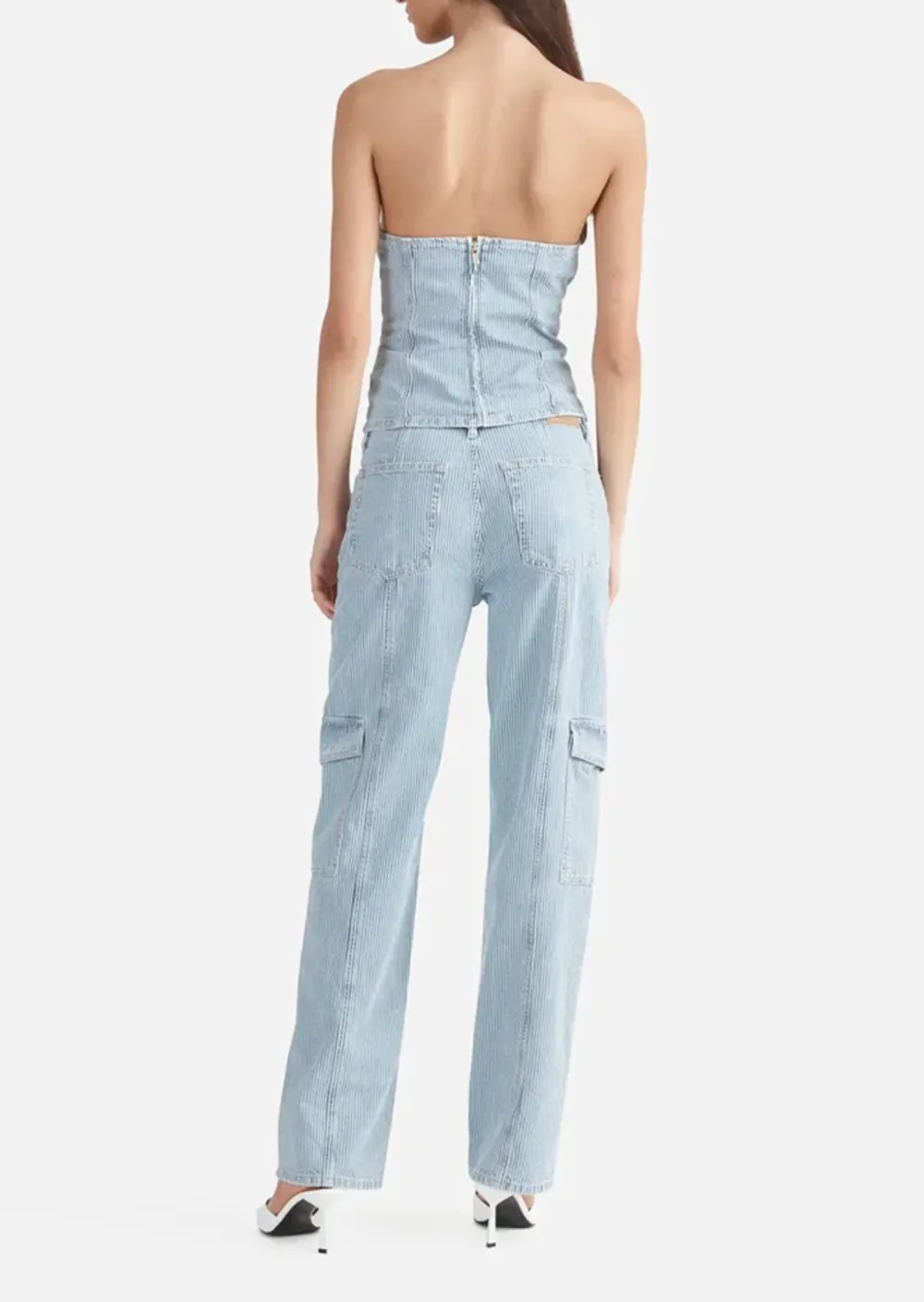 SLIM FIT DENIM UTILITY PANT