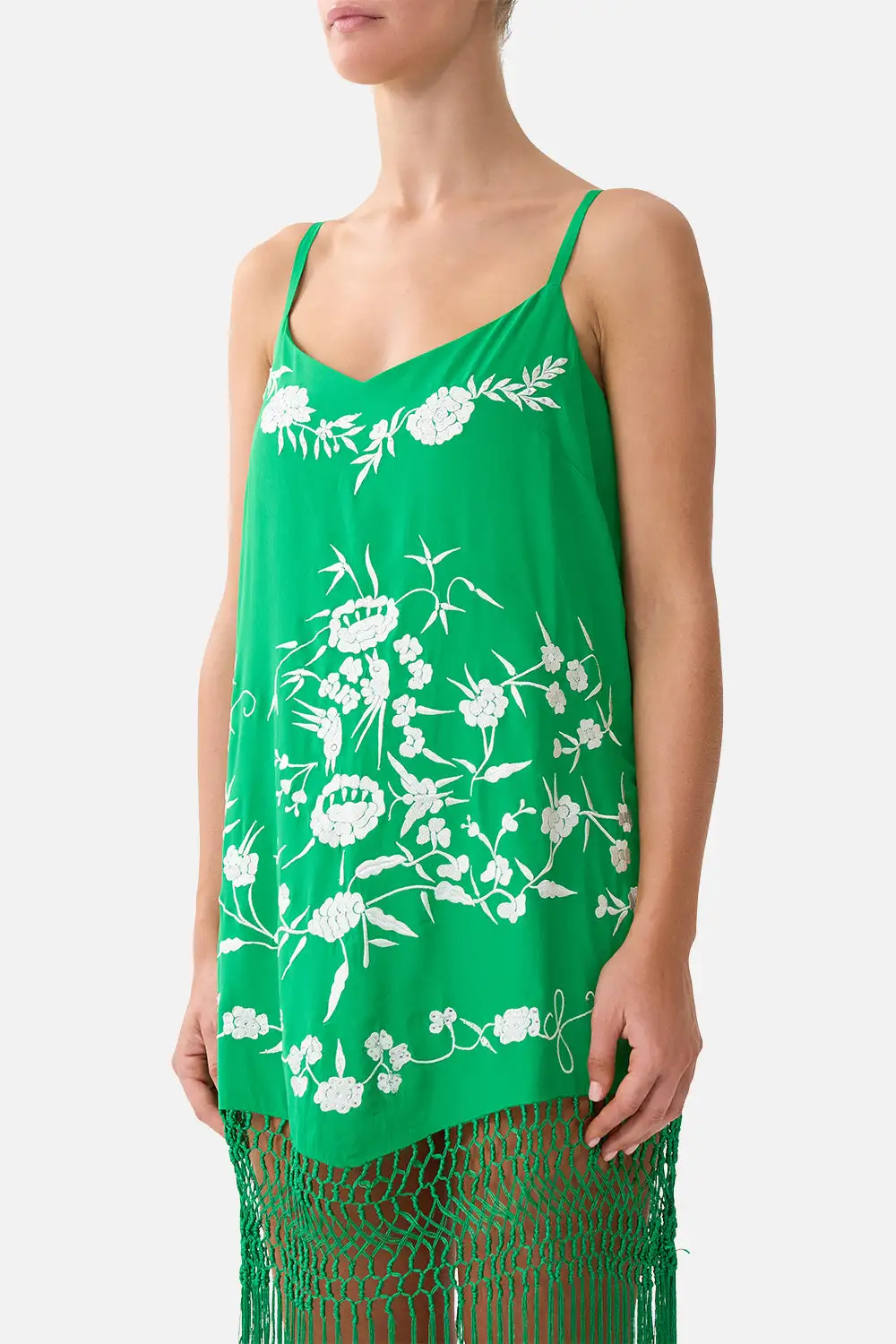 Relaxed Mini Dress with Fringing