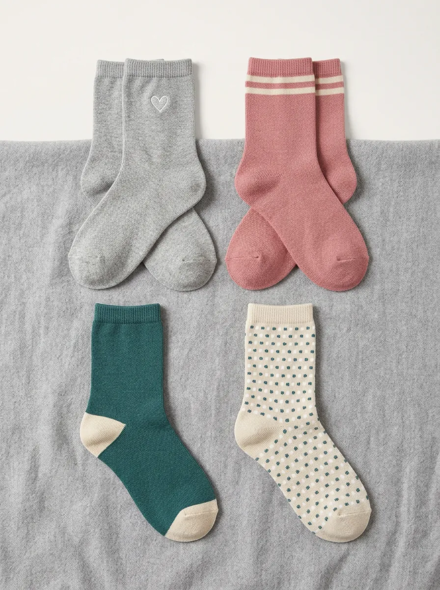 Signature Striped Crew Daily Wear Women's Four Pair Socks