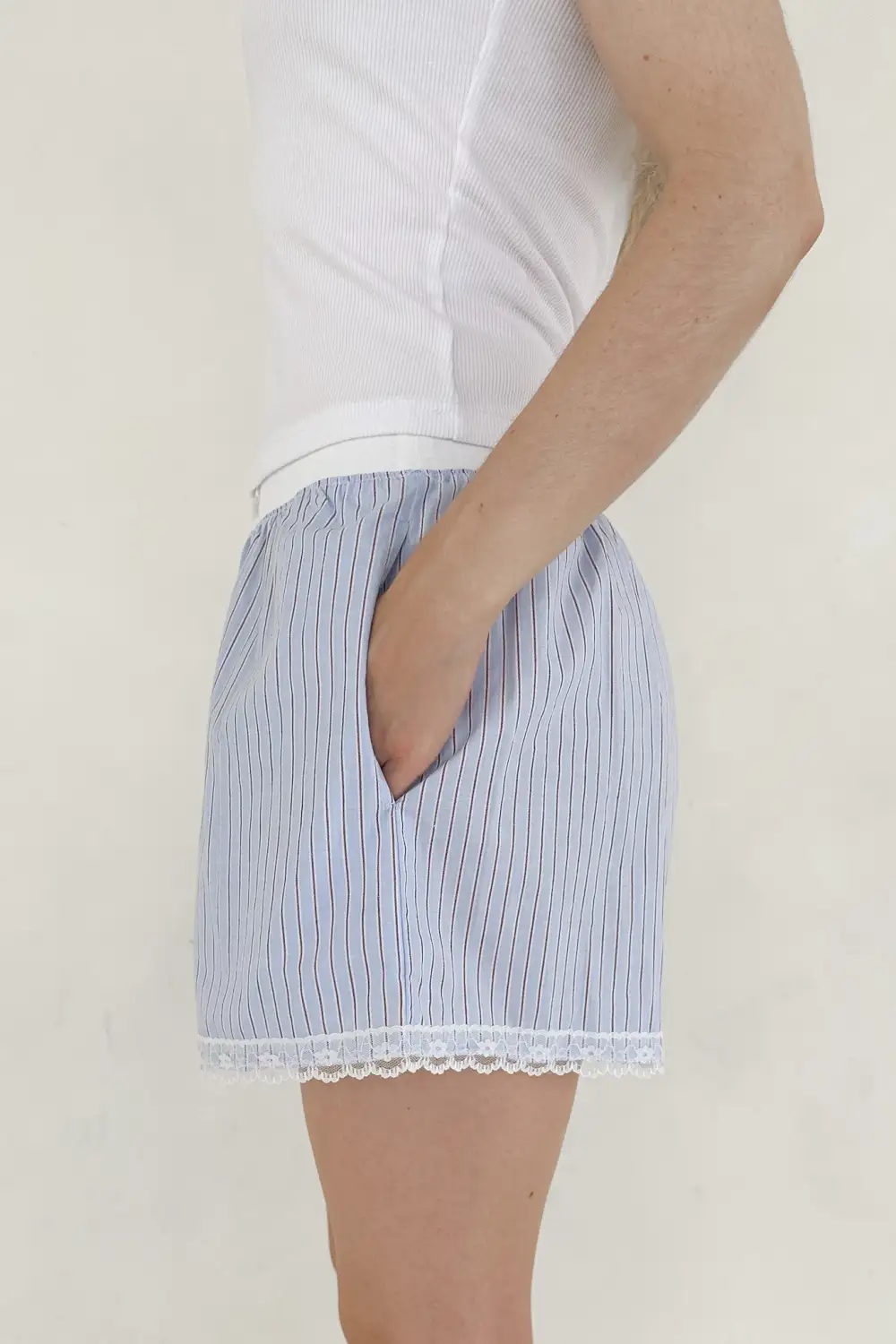 Neat Finish Soft Striped Shorts