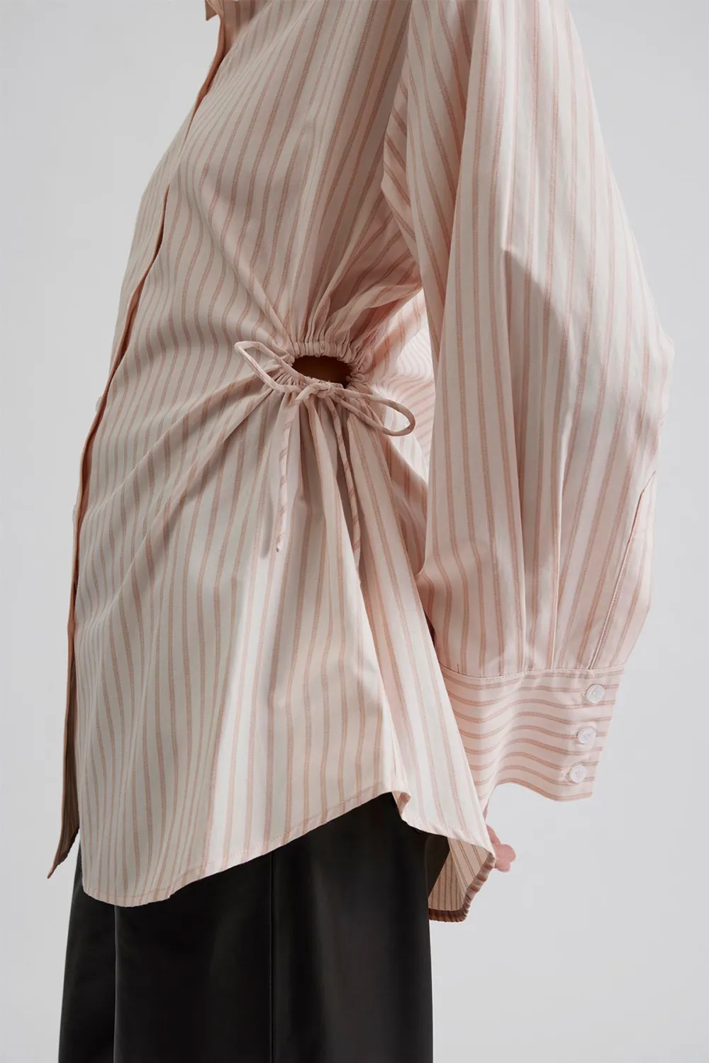 Striped Wrap Style Blouse