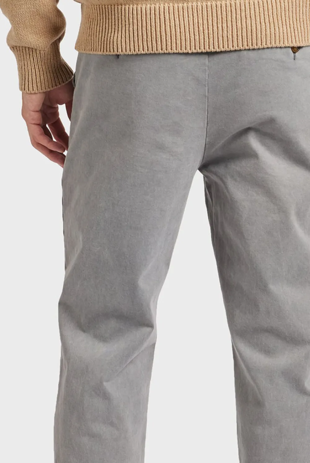 Grey Slim Fit Cotton Chino Trousers