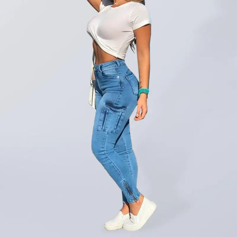 Casual Skinny Distressed Pocketed Denim Jeans