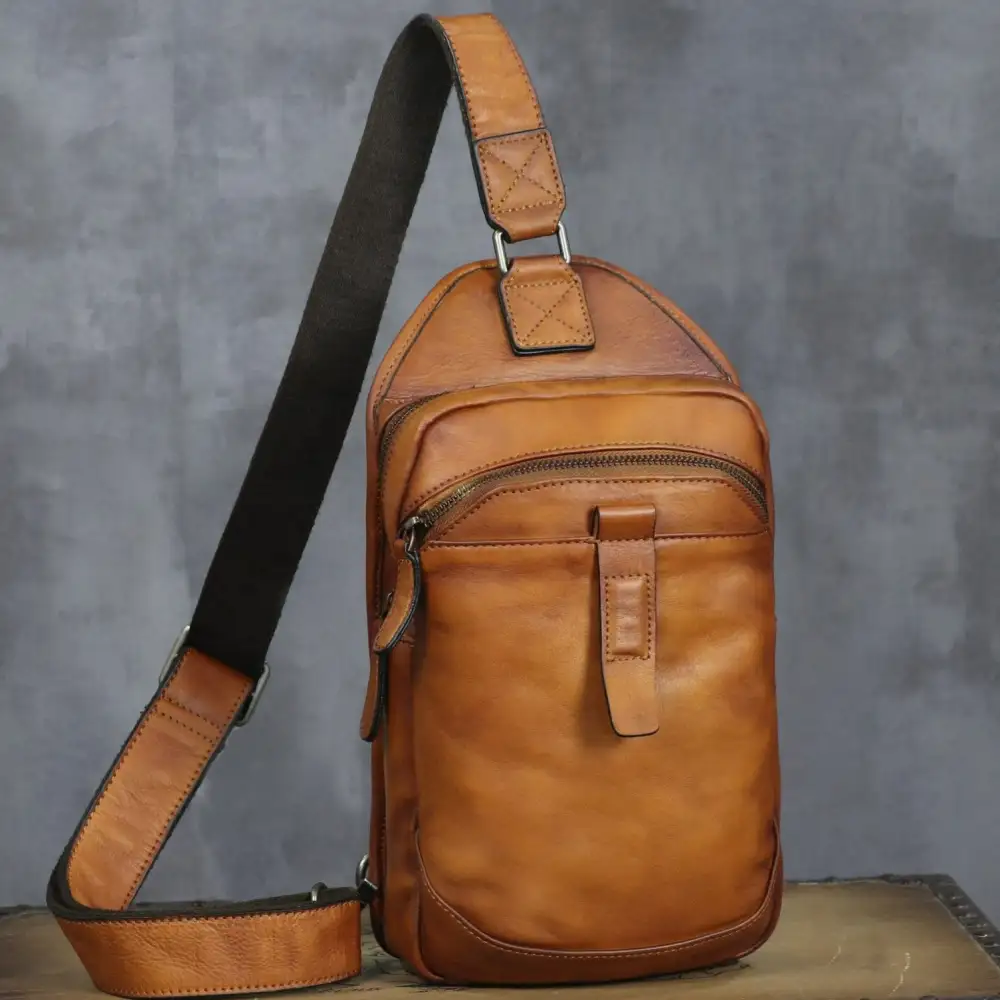 Leather Crossbody Chest Sling Shoulder Bags