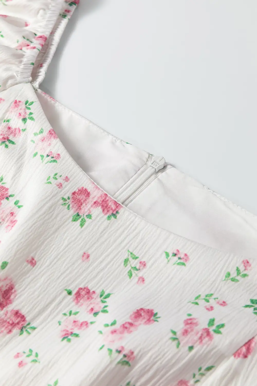 Smooth Finish Floral Printed Ruffle Mini Dress