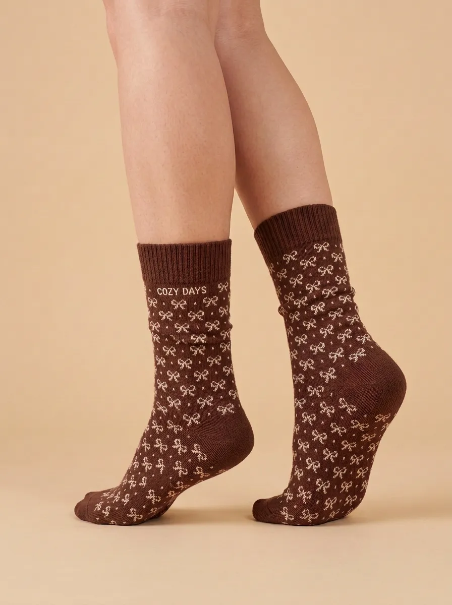 Classic Bow-Detail Casual Socks