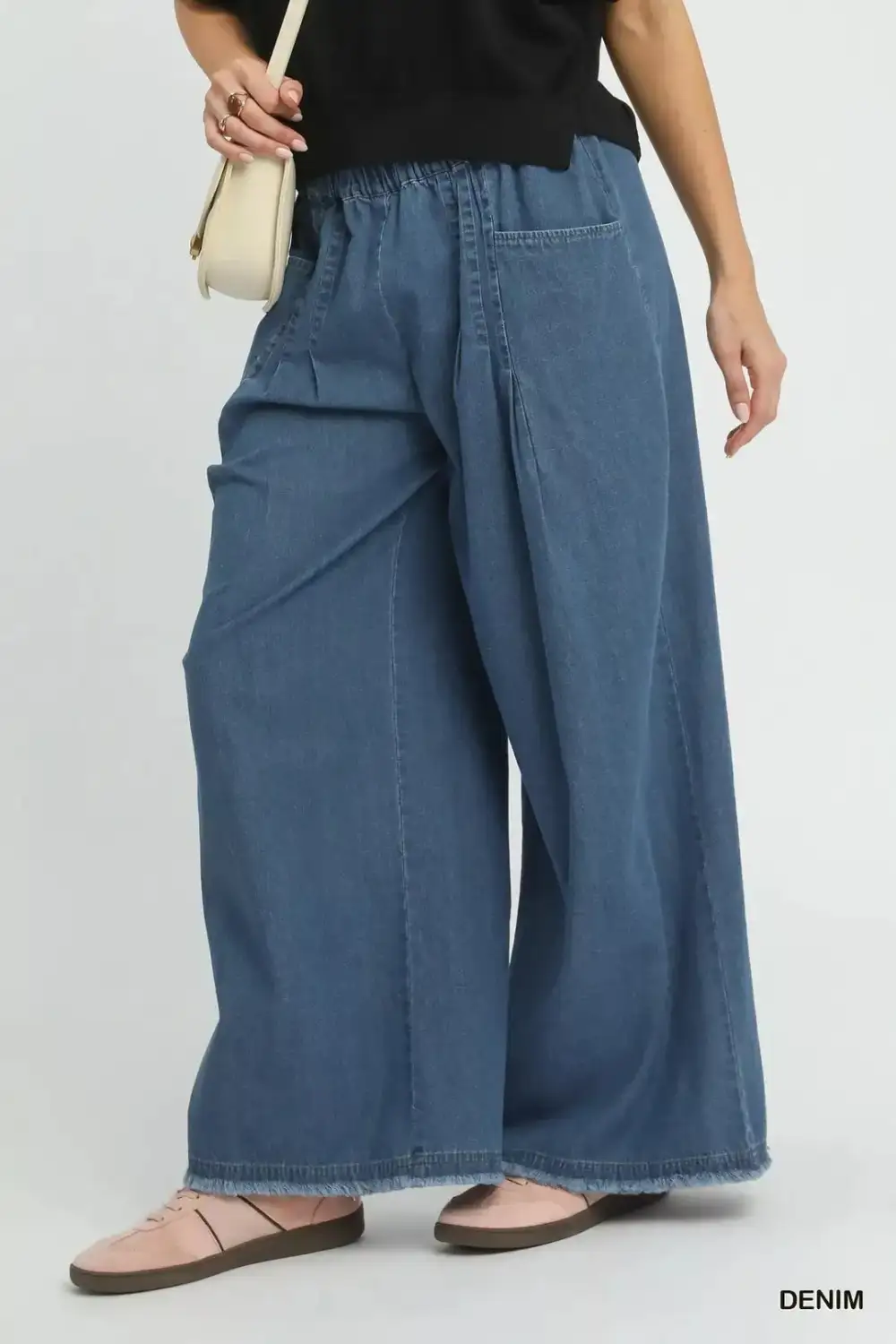 Stone Washed Wide Leg Pants
