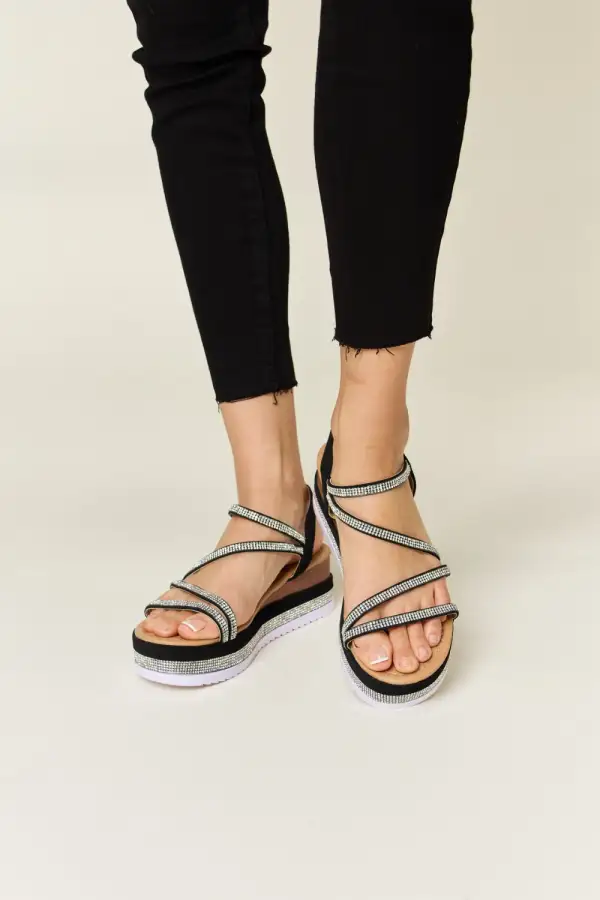 Everyday Wedge Rhinestone Sandals