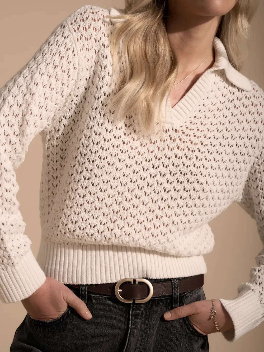 Knitted Henley Sweater