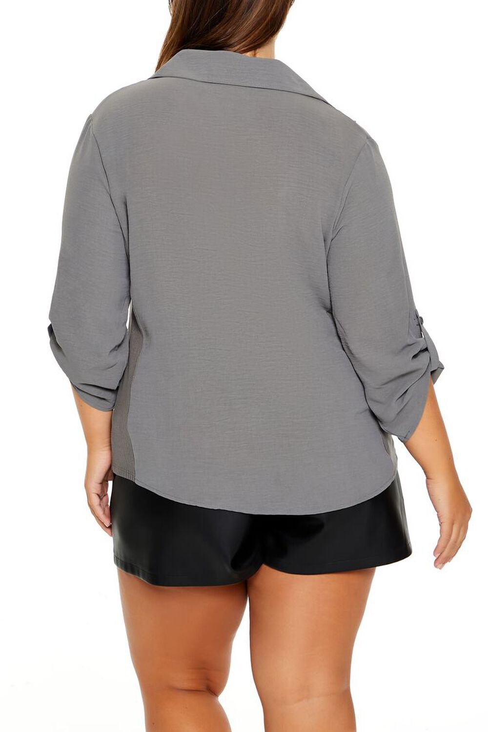 Plus Size Roll-Tab Sleeve Shirt