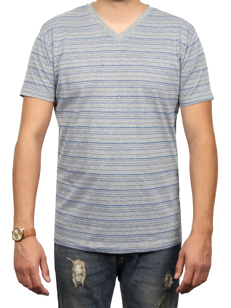 Striped Jersey Men's Button Down T-Shirt