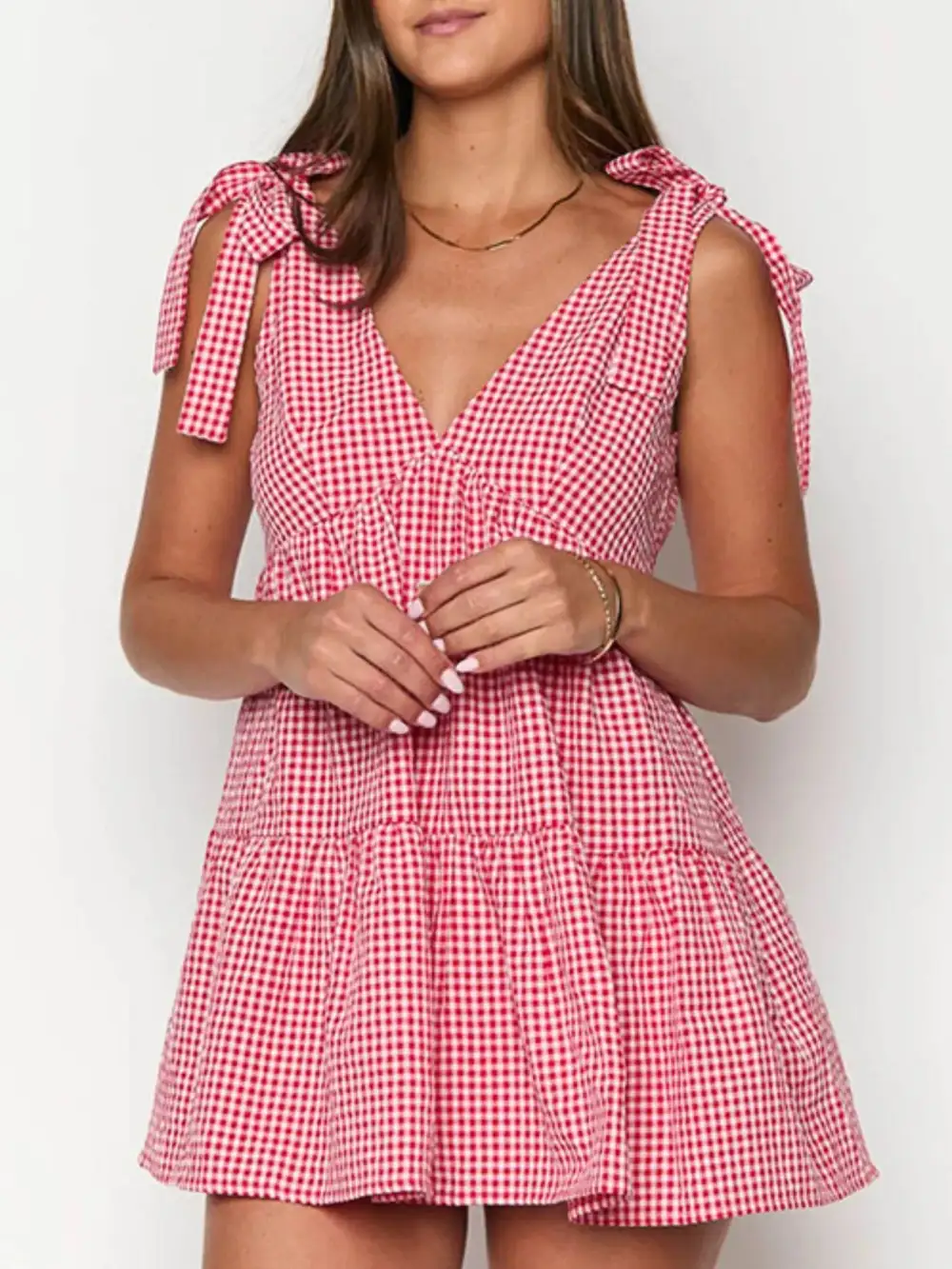 Structured Shape Plaid Mini Dress