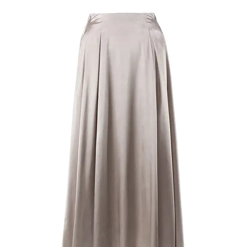 Satin A-Line Flared Skirt