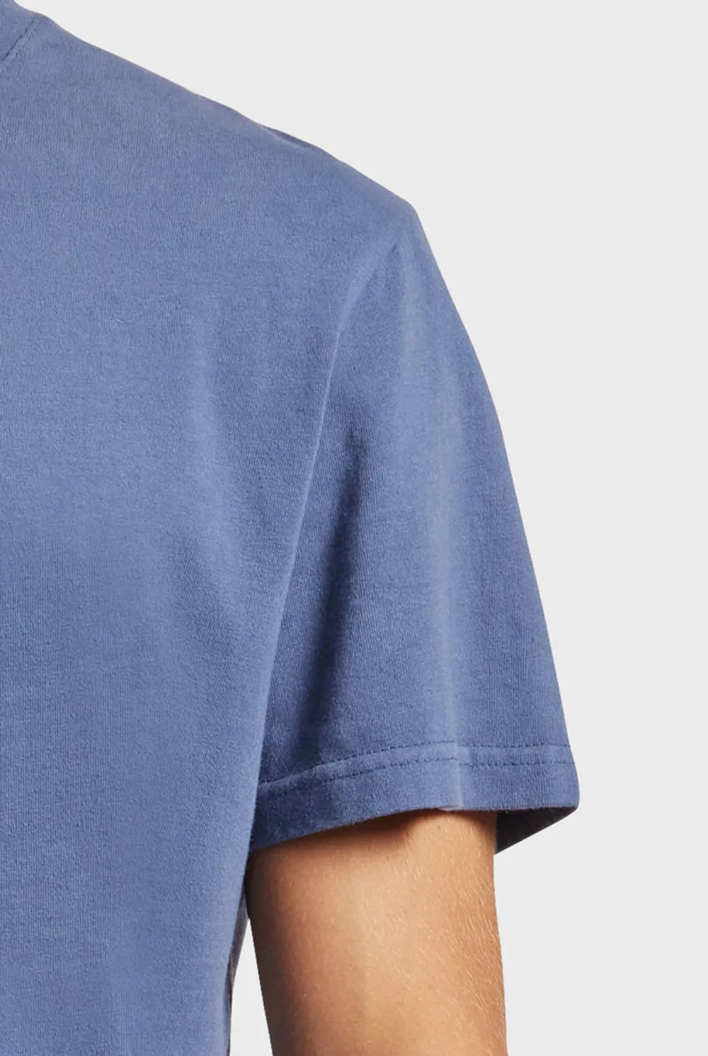 Blue Short Sleeve Crew Neck Basic Tee