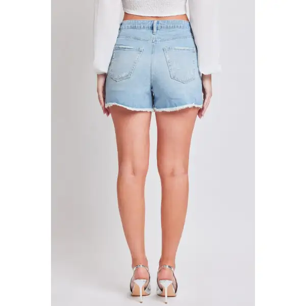 Distressed Frayed Hem Denim Shorts