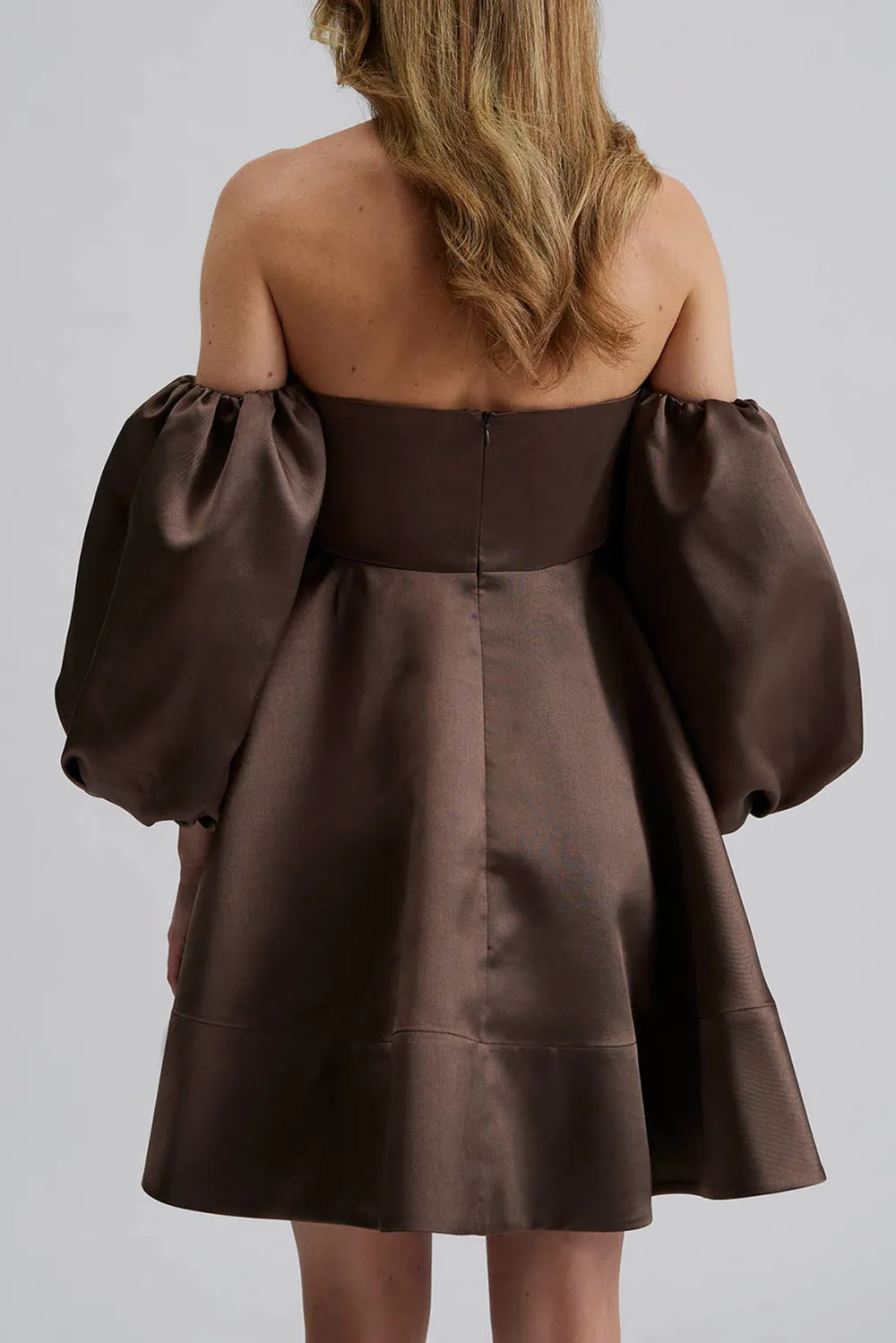 Off Shoulder Puff Sleeve Mini Dress