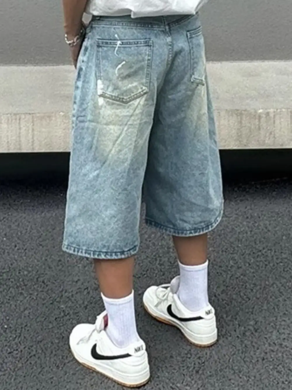 Men's Plus Size Wide Leg Denim Shorts