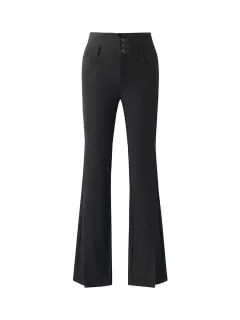 Knitted Slit Flared Women Pants
