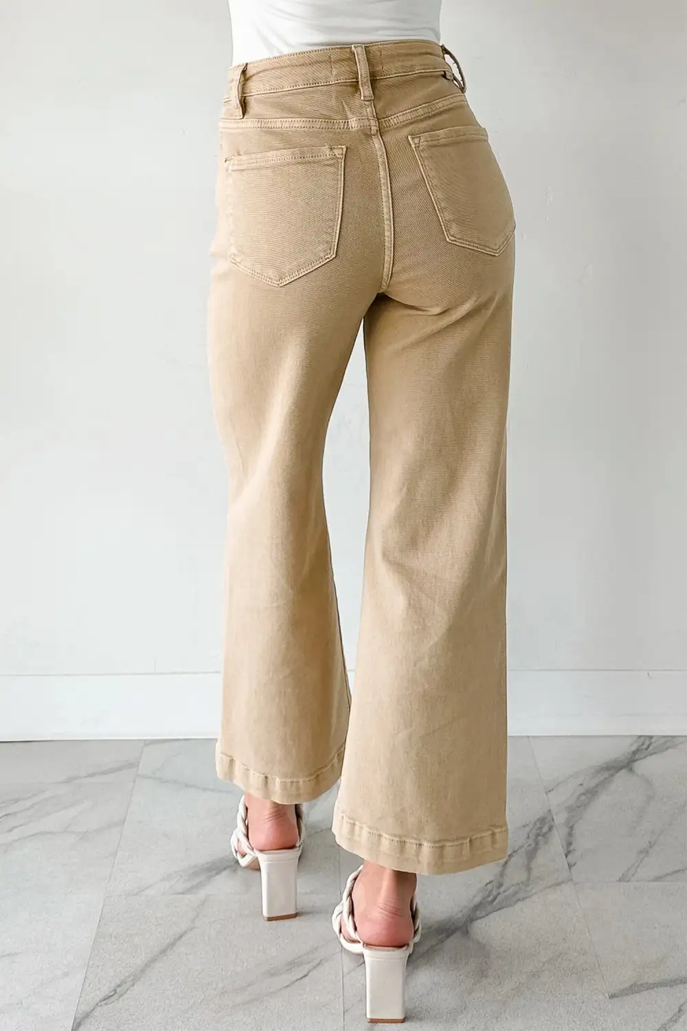 Ruffled Panel Detail Denim Jeans