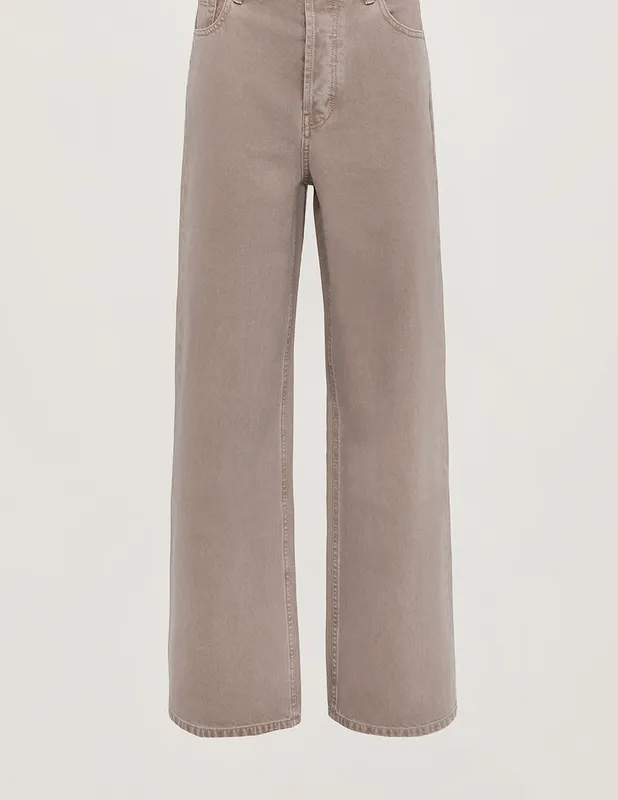 Tan Wash Relaxed Boyfriend Jeans