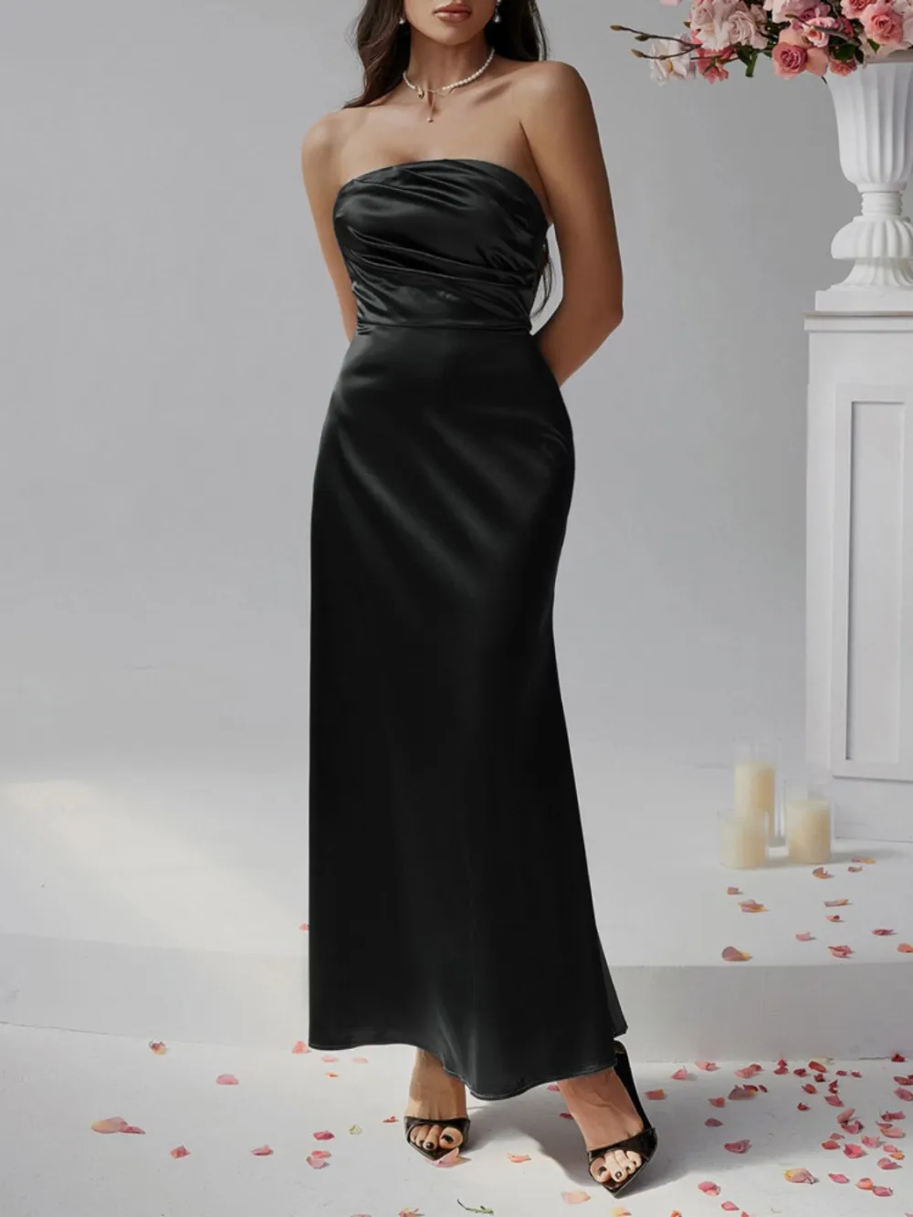 Classic Ruched Maxi Dress