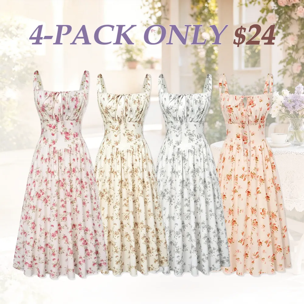 Women's Floral Corset Midi Sundress💞