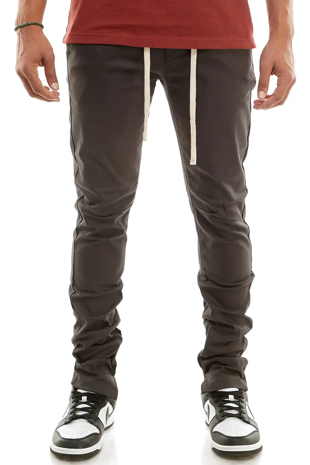 Men's Relaxed Skinny Raw Hem Zip Detail Pants