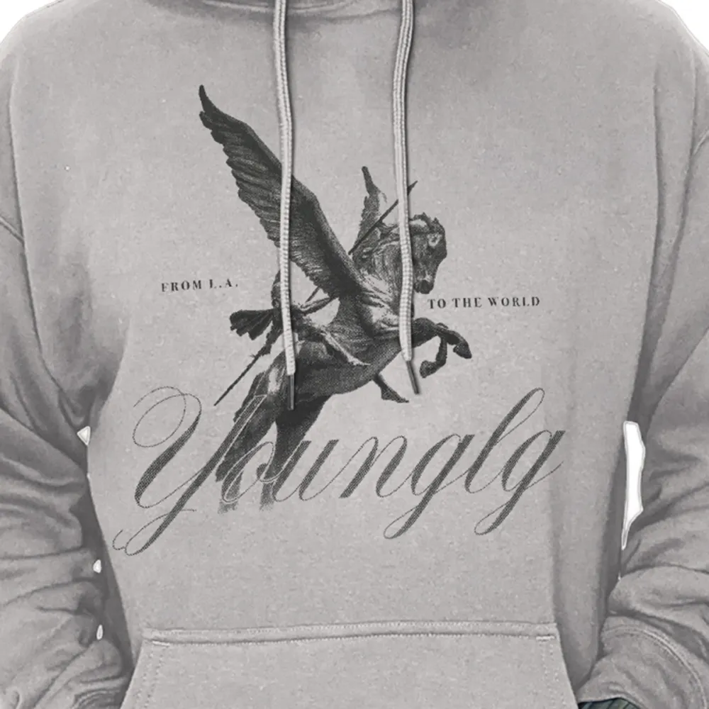 Pegasus Graphic Beige Hoodie With Vintage Aesthetic