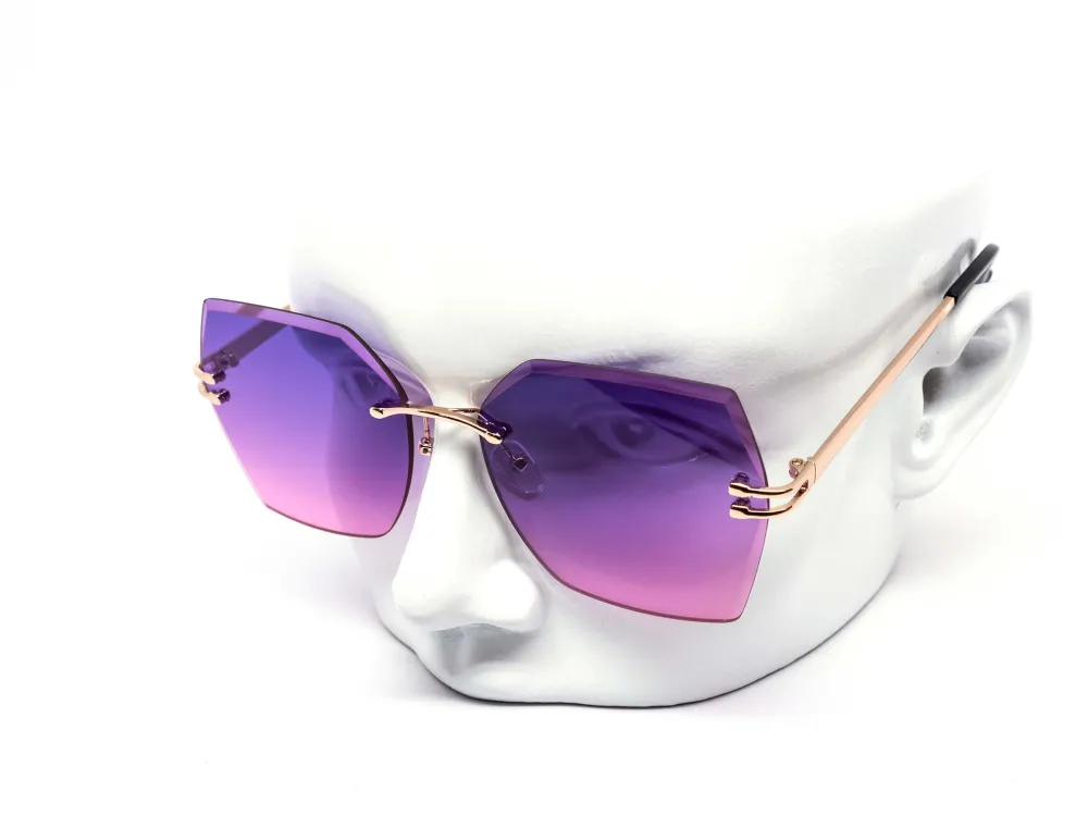 12-Pack Rimless Metal Gradient Sunglasses