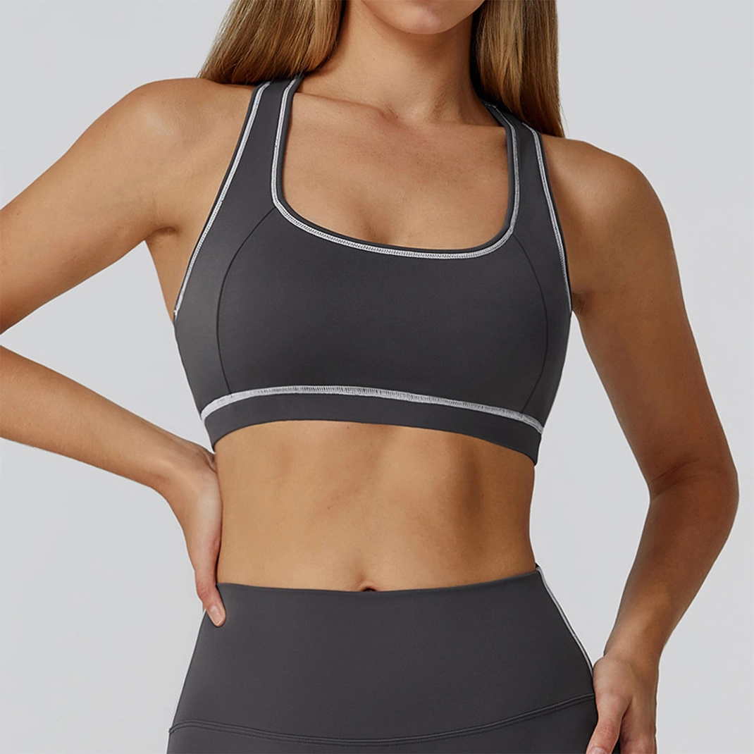 Square Neck Thin Strap Sports Bra