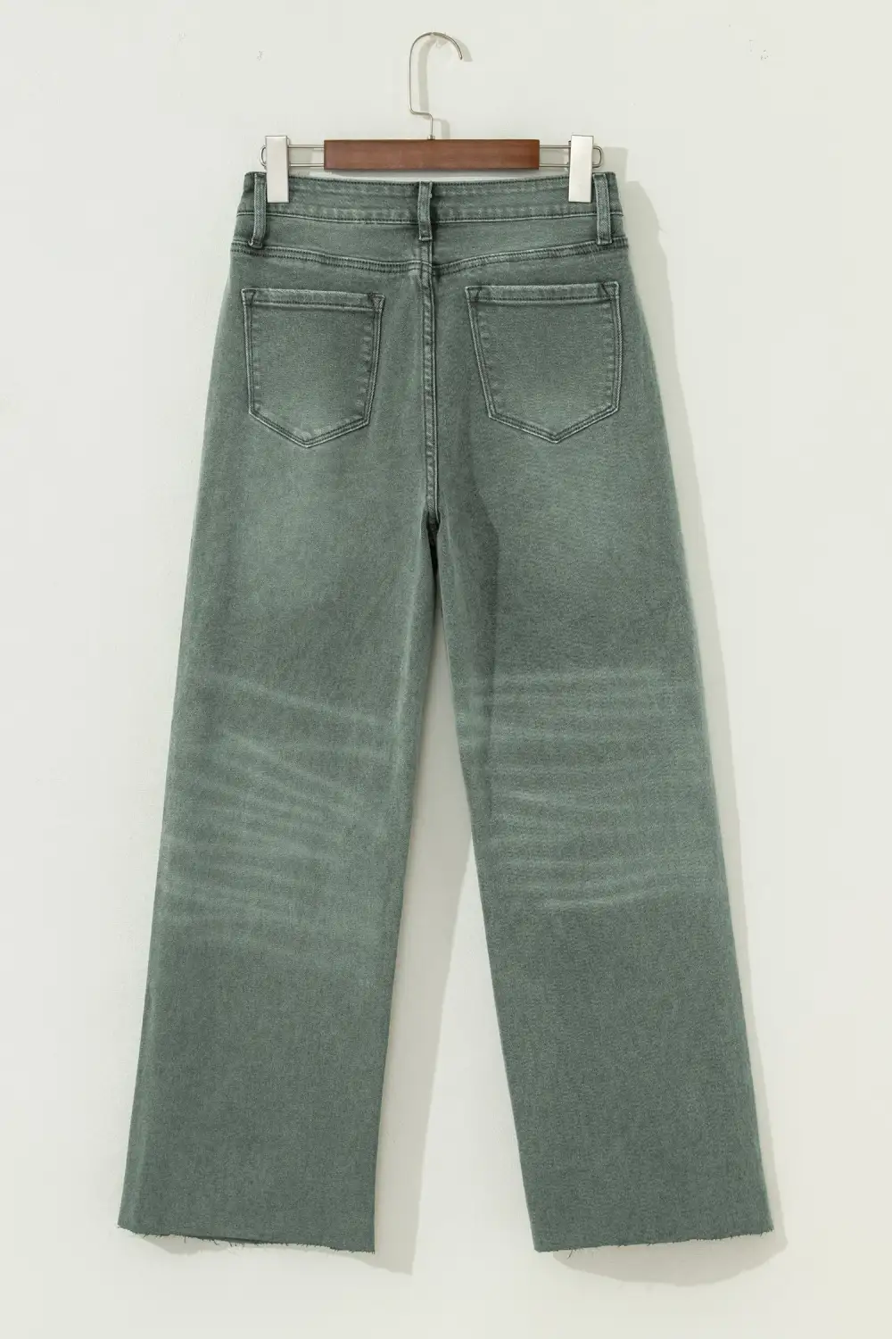 Washed Wide Leg Distressed Denim Jeans