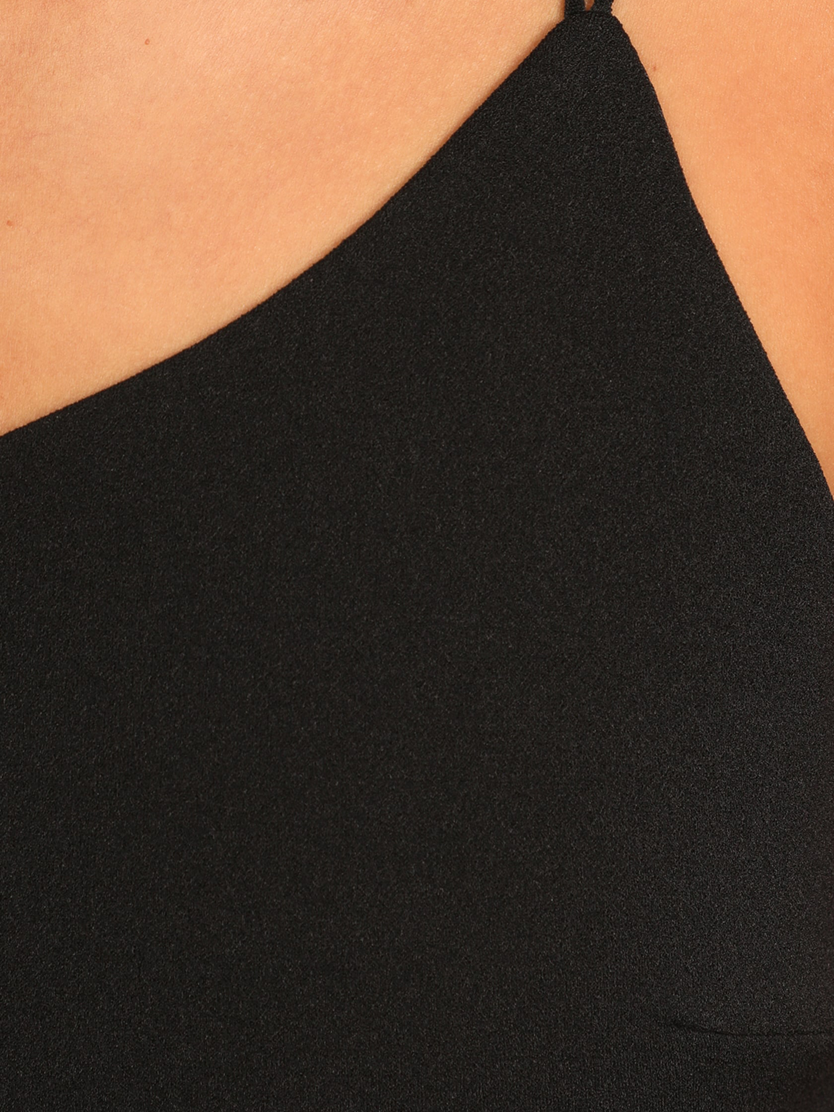 Black Asymmetrical Bodycon Midi Dress