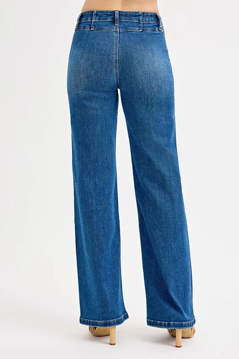 Front Seam Wide Leg Jeans