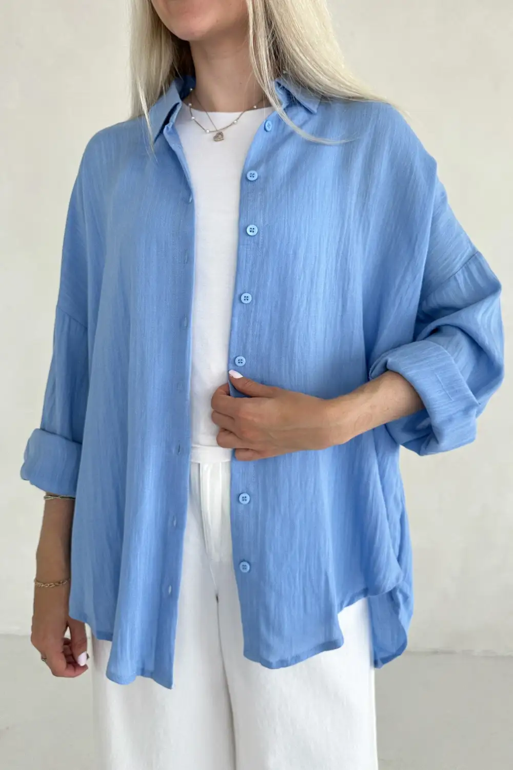 Laid Back Soft Button Front Button Down Shirt