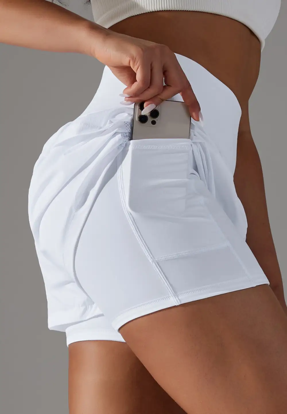 High-Waist Layered Ruffle-Detail Casual Shorts